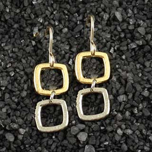 Double Baby Geo Open Square Earring