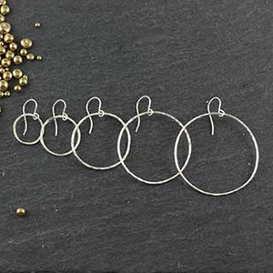 Hammered Just Ring Earrings : 5 sizes