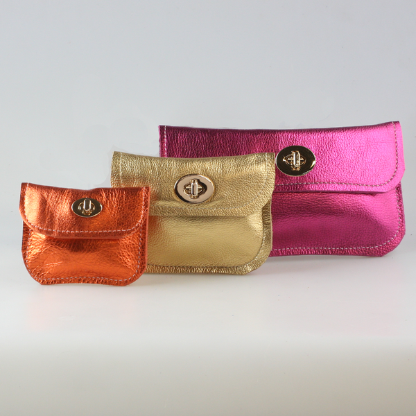 The Turnlock Metallic Wallet: 3 sizes! - Zina Kao Exclusives