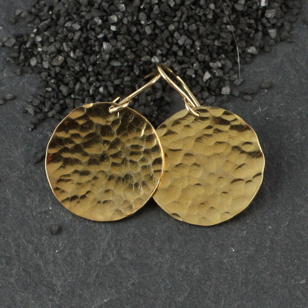 Made hammered gold disc oversized stud earrings | ASOS