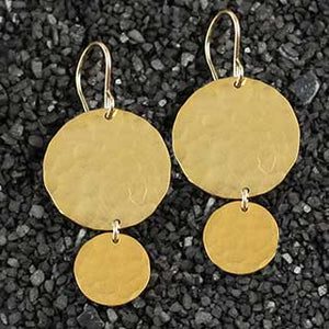 Big over Little Hammered Disc Earring