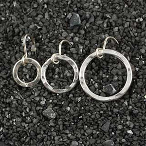 Heavy Hammered Ring Earring - 3 sizes!