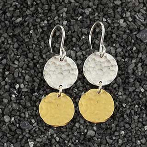Double Hammered Disc Earring (e-tdh2-ms)