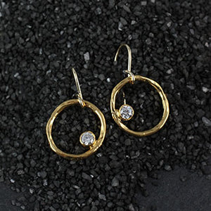 Twiggy Ring with CZ Earring: 2sizes