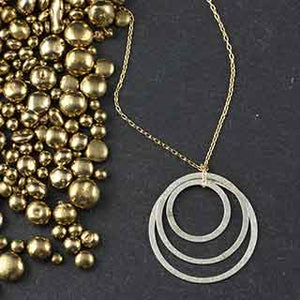 Triple Flat Ring Necklace