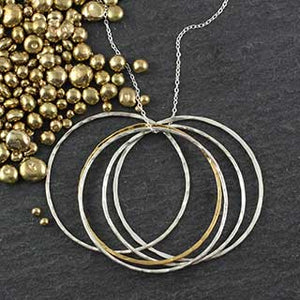5 Hammered Ring Necklace
