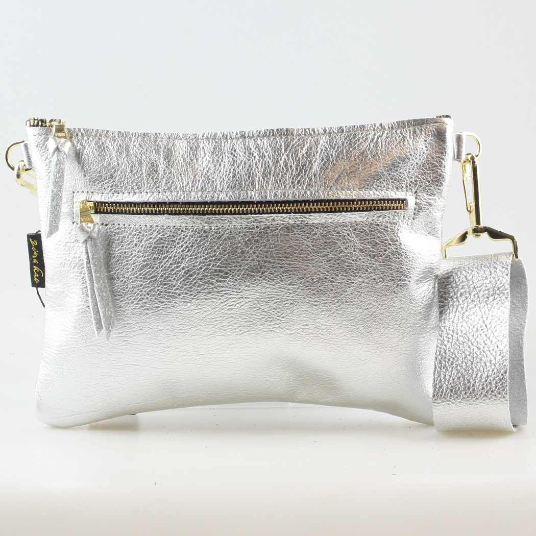 Silver Floral Pattern Handbag